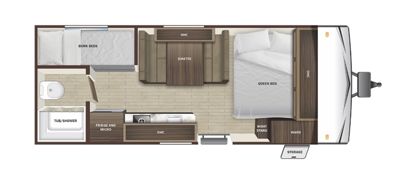 2025 Starcraft AR-ONE 177BH (NEW) travel trailer floorplan diagram — Triple C Camper Consignment