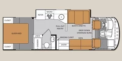 2012 Thor Ace Evo 29.2 A-Class motorhome floorplan diagram — Triple C Camper Consignment